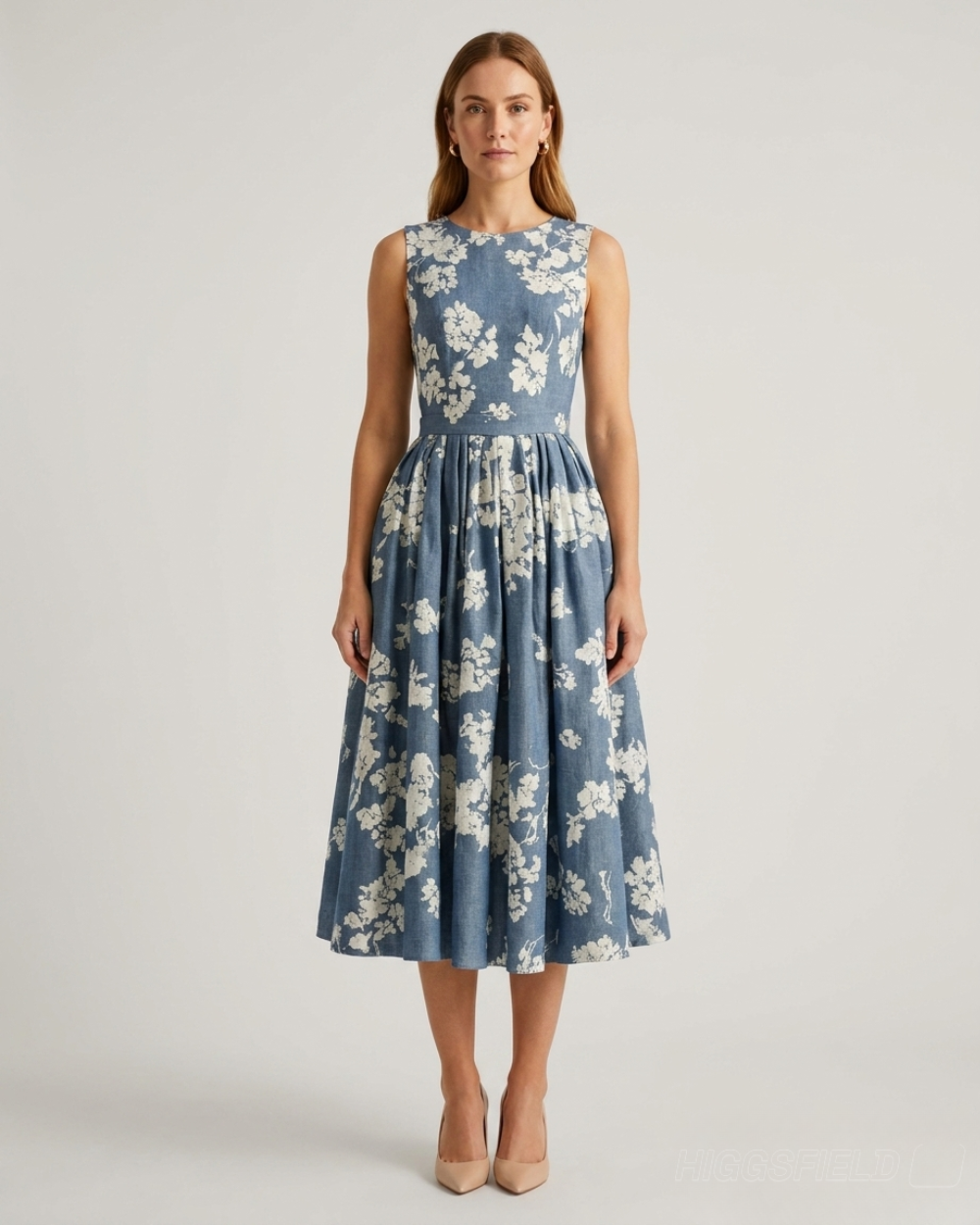 Rosalie Floral A-Line Midi Dress