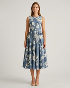 Rosalie Floral A-Line Midi Dress