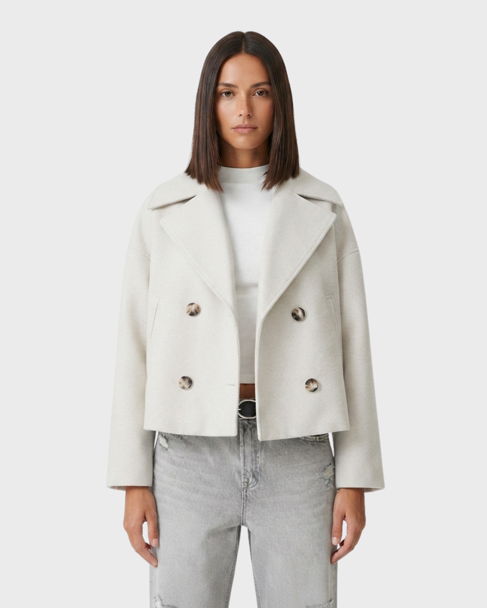 Elise Cropped Double-Breasted Jacket