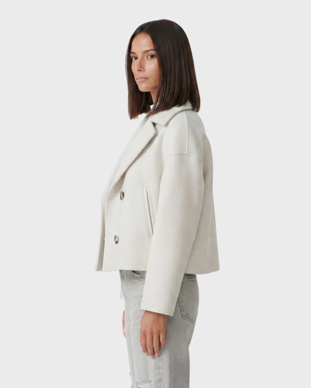 Elise Cropped Double-Breasted Jacket