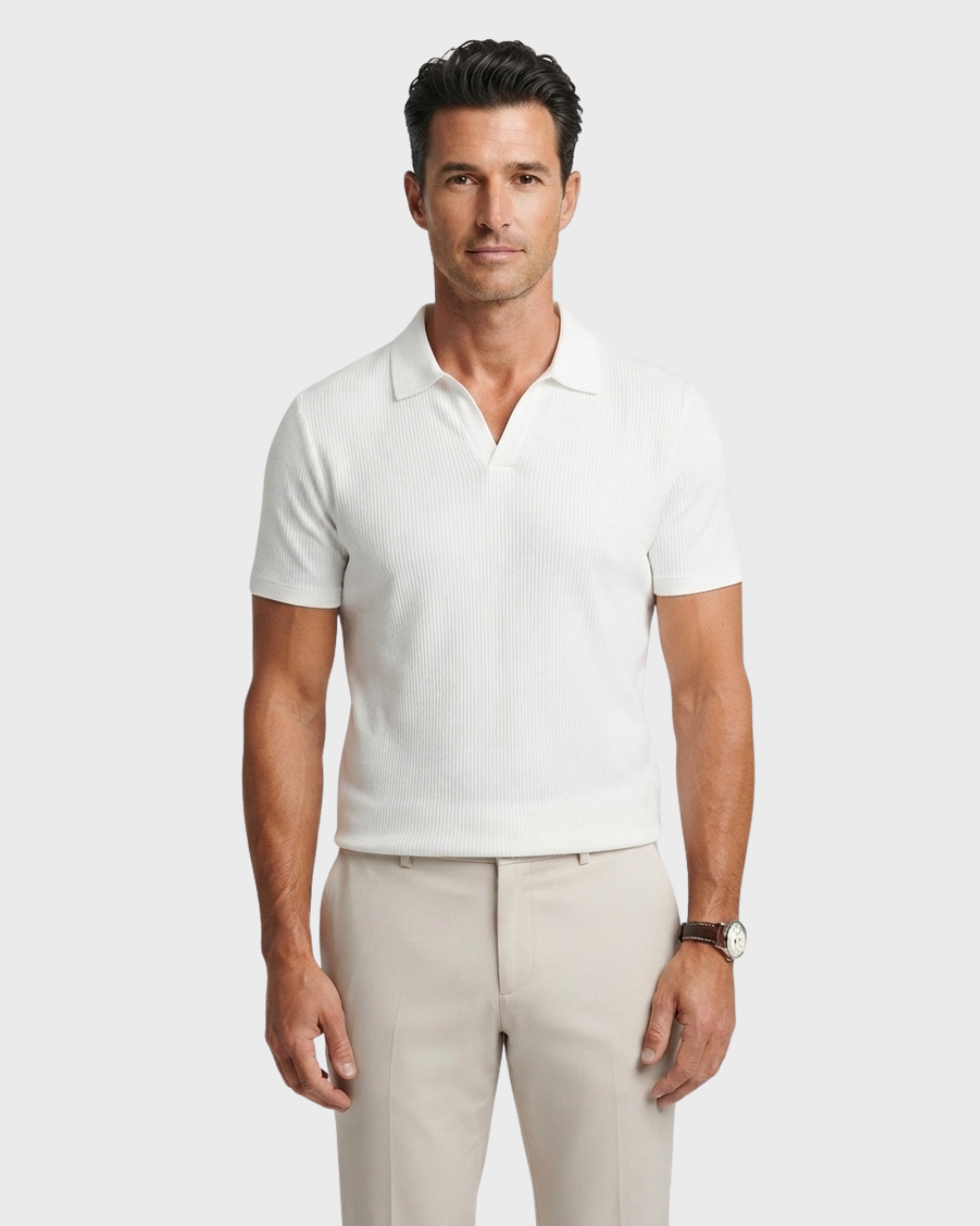 Lucien Classic Ribbed Polo Shirt
