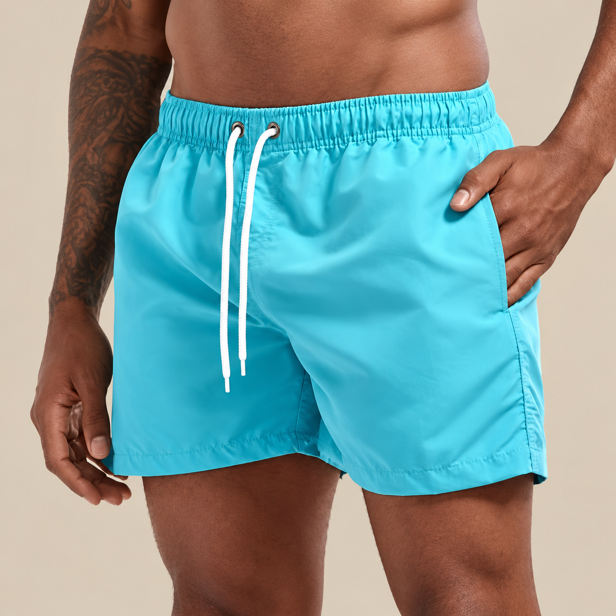 Noah Quick-Dry Elastic Drawstring Swim Shorts
