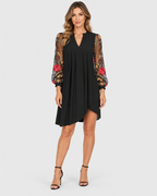 Vivienne Floral Embroidered Sleeve Mini Dress