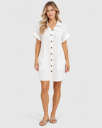 Penelope Collared Button-Through Polo Mini Dress