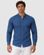 Liam Stand Collar Long Sleeve Summer Shirt