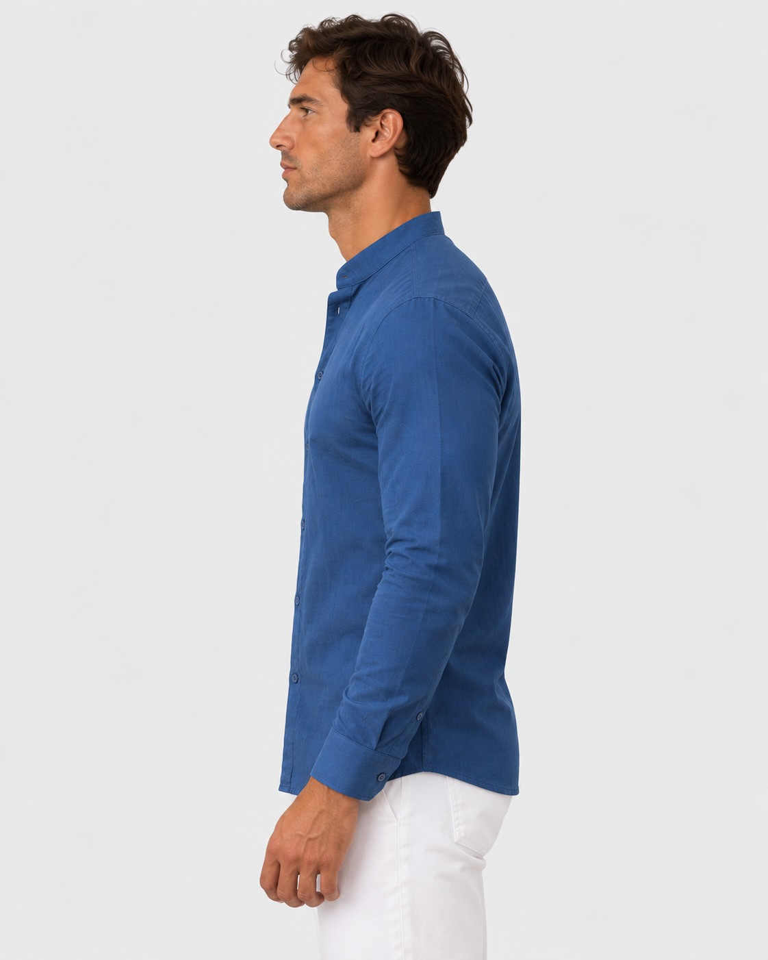 Liam Stand Collar Long Sleeve Summer Shirt