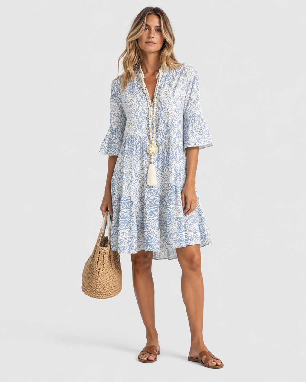 Harlo Paisley Print V-Neck Midi Dress