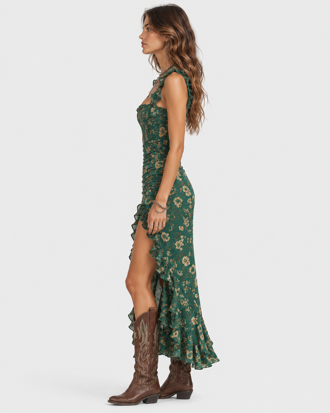 Isla Boho Floral Side-Slit Summer Maxi Dress
