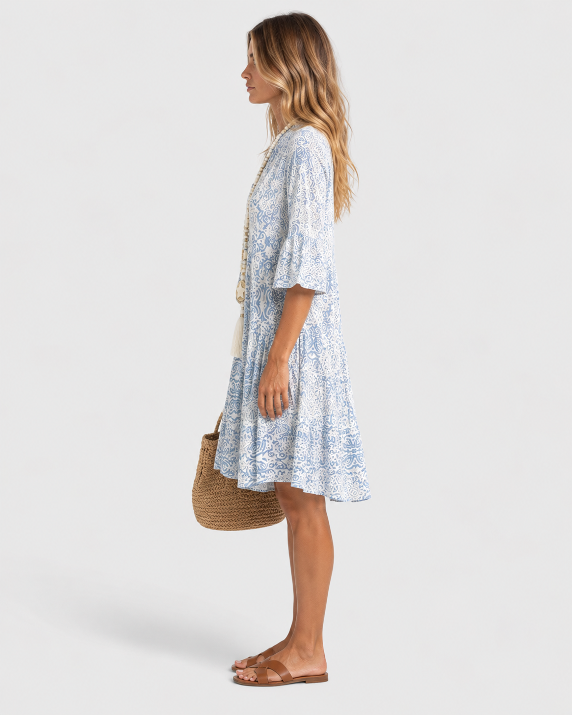 Harlo Paisley Print V-Neck Midi Dress