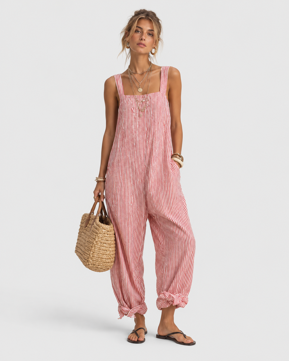 Chloe Striped Casual Summer Sleeveless Jumpsuit