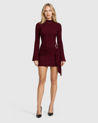 Seraphina Ribbed Knit Draped Mini Dress