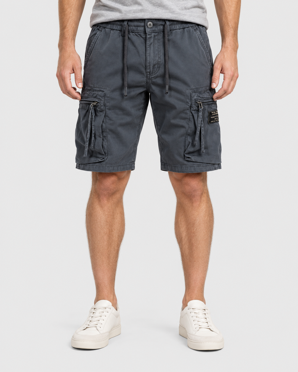 Leo Combat Elastic Waist Cargo Shorts
