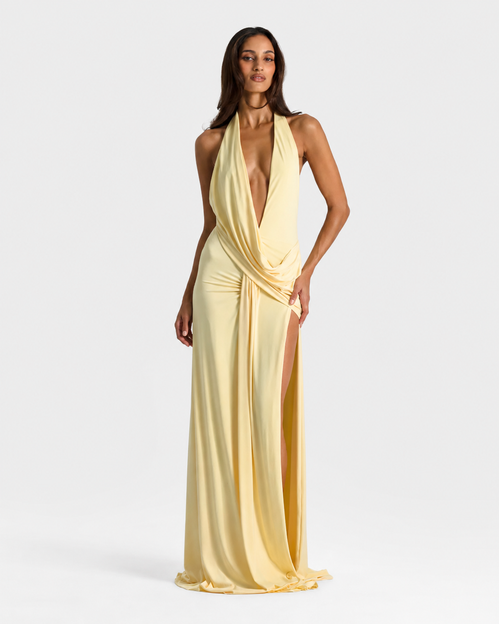 Valentina Backless Halter Maxi Dress