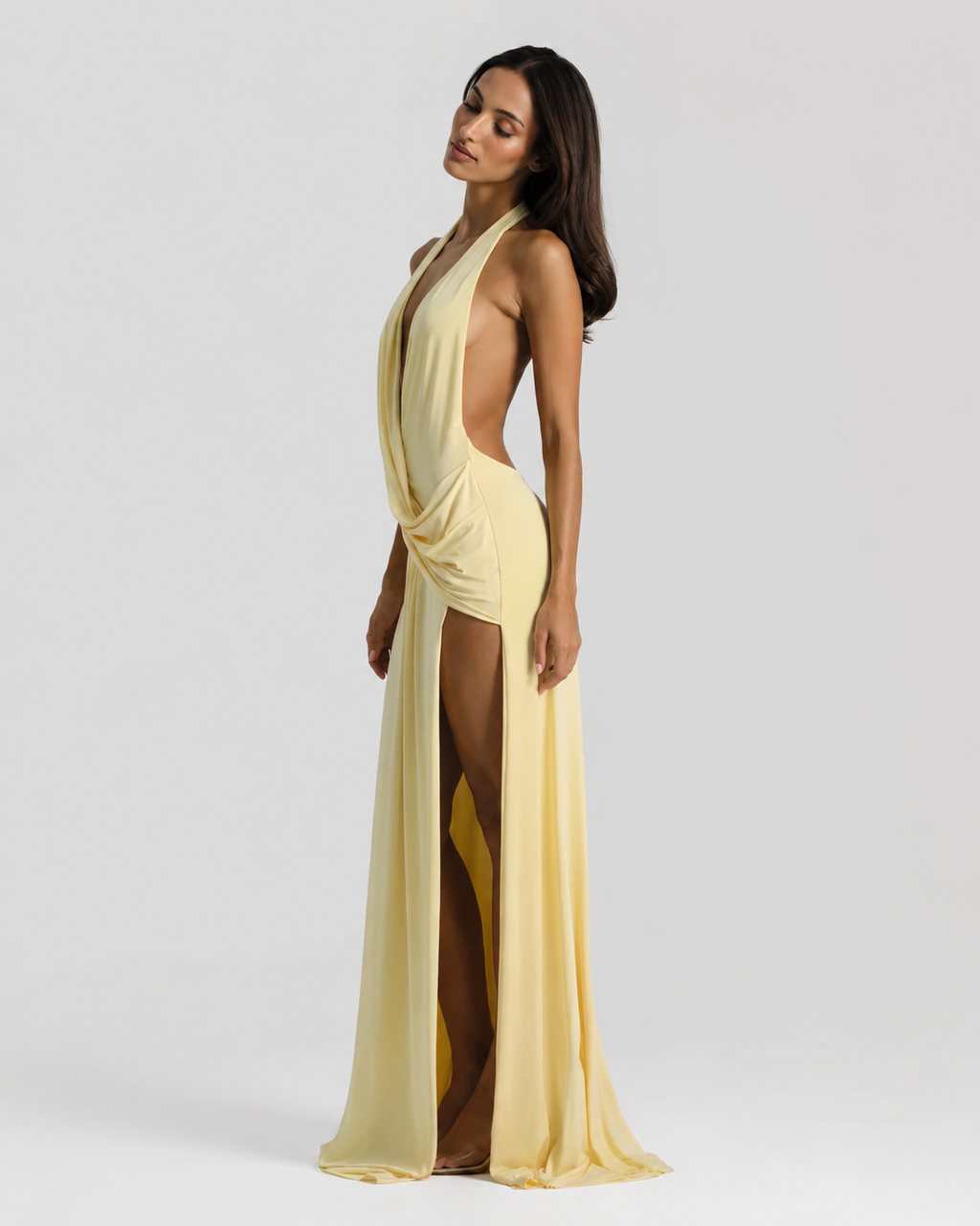 Valentina Backless Halter Maxi Dress
