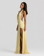 Valentina Backless Halter Maxi Dress