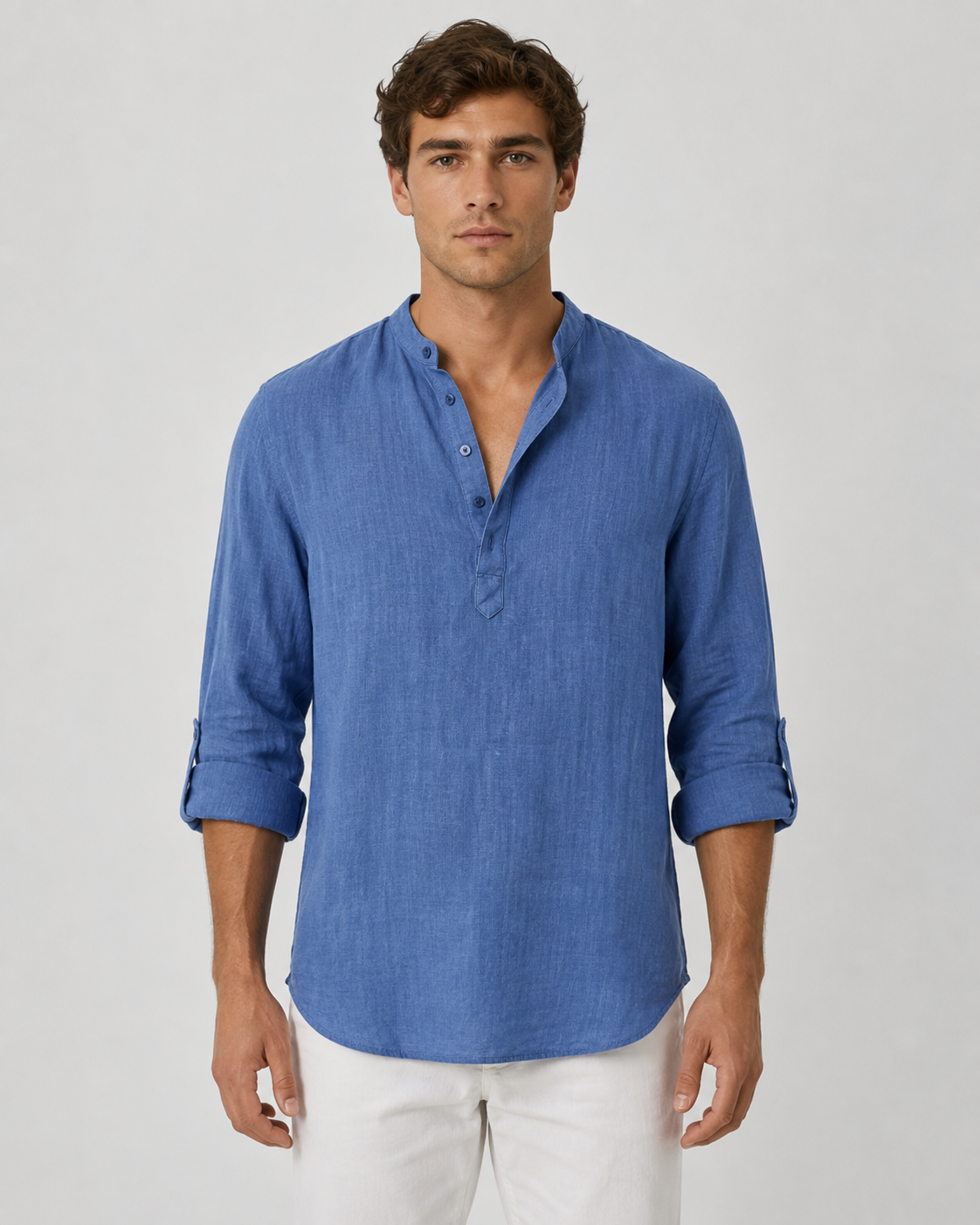 Matteo Relaxed Mandarin Collar Shirt