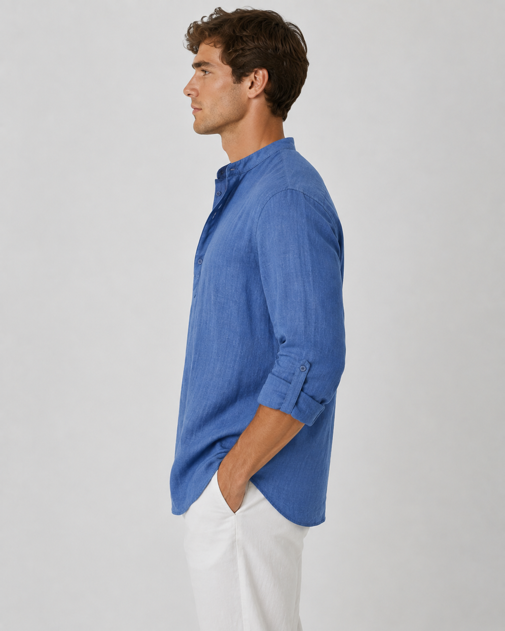 Matteo Relaxed Mandarin Collar Shirt