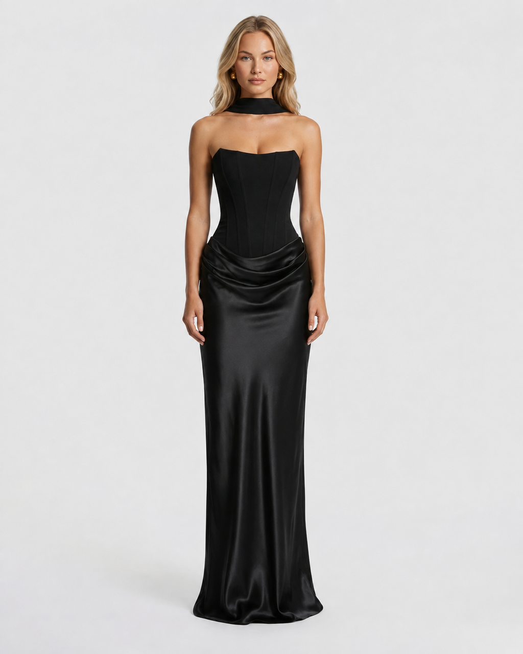 Genevieve Strapless Corset Maxi Dress