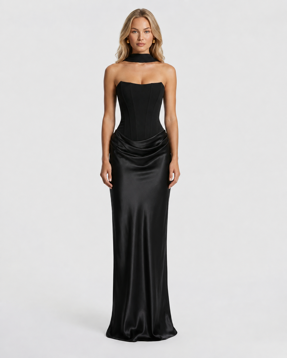 Genevieve Strapless Corset Maxi Dress