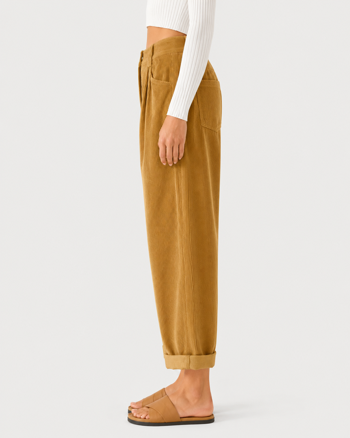 Avery High-Waisted Corduroy Trousers