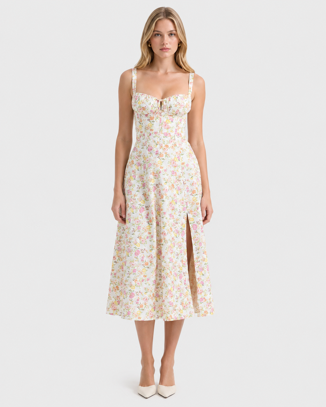 Juliette Floral Corset Midi Dress