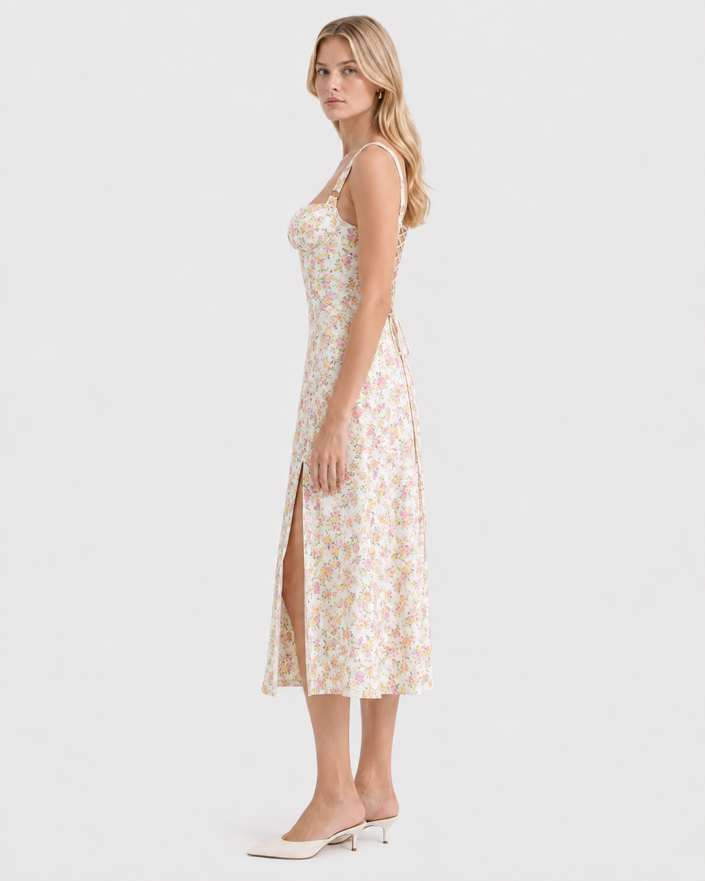 Juliette Floral Corset Midi Dress
