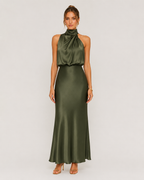 Margot Draped Halter Maxi Dress