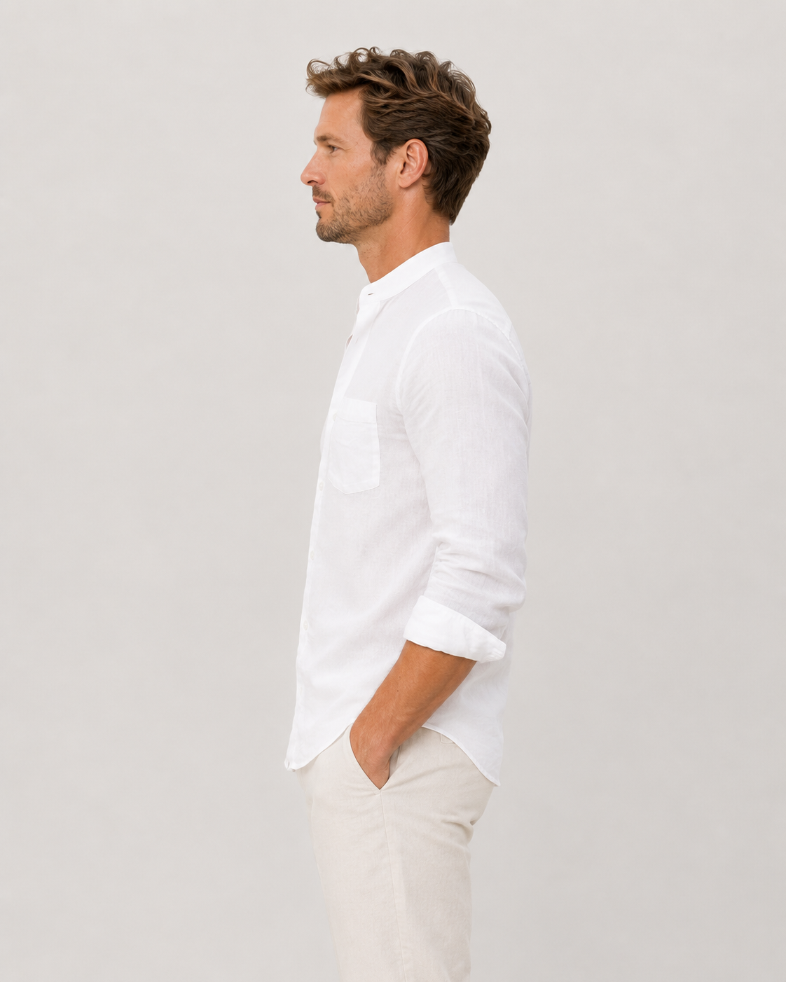 Adrian Relaxed Mandarin Collar Shirt