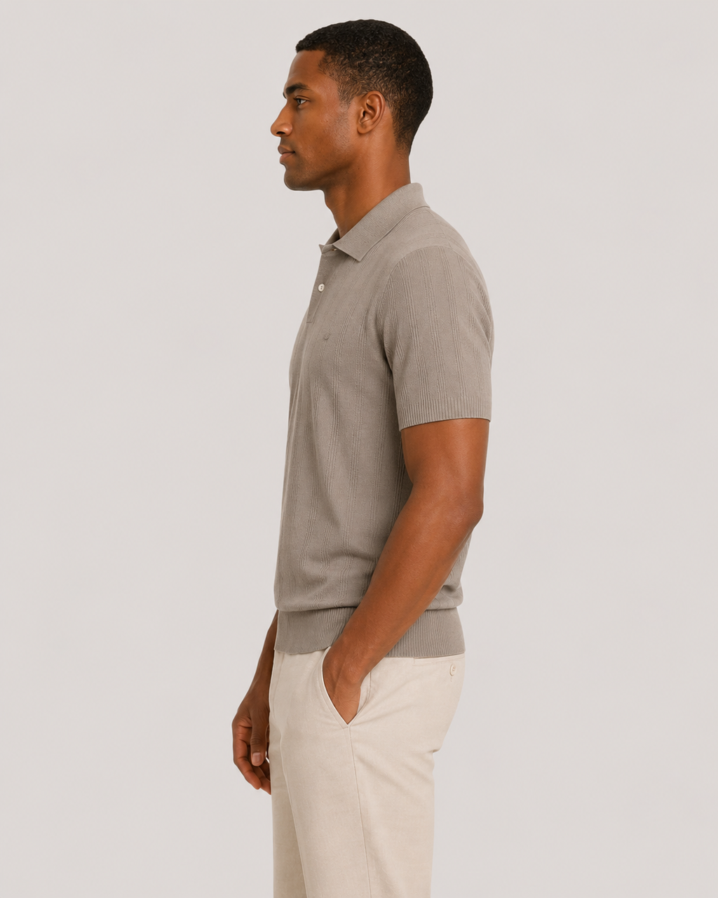 Elliot Textured Knit Polo Shirt