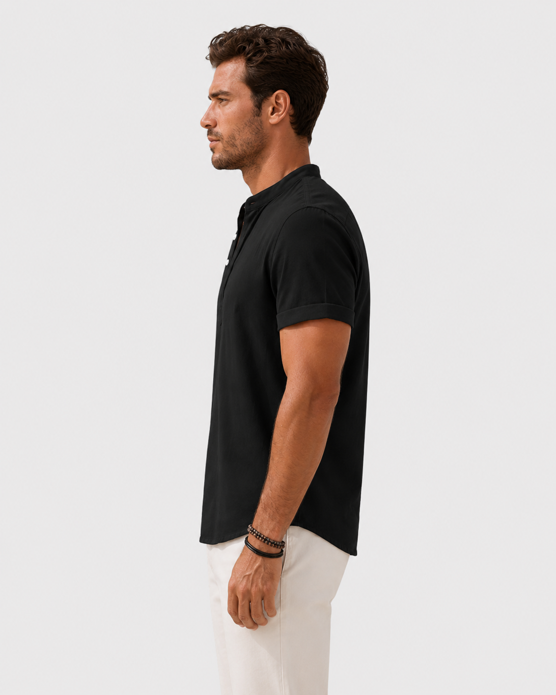 Asher Short-Sleeve Henley Shirt