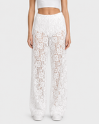 Amelie Sheer Lace Wide-Leg Pants