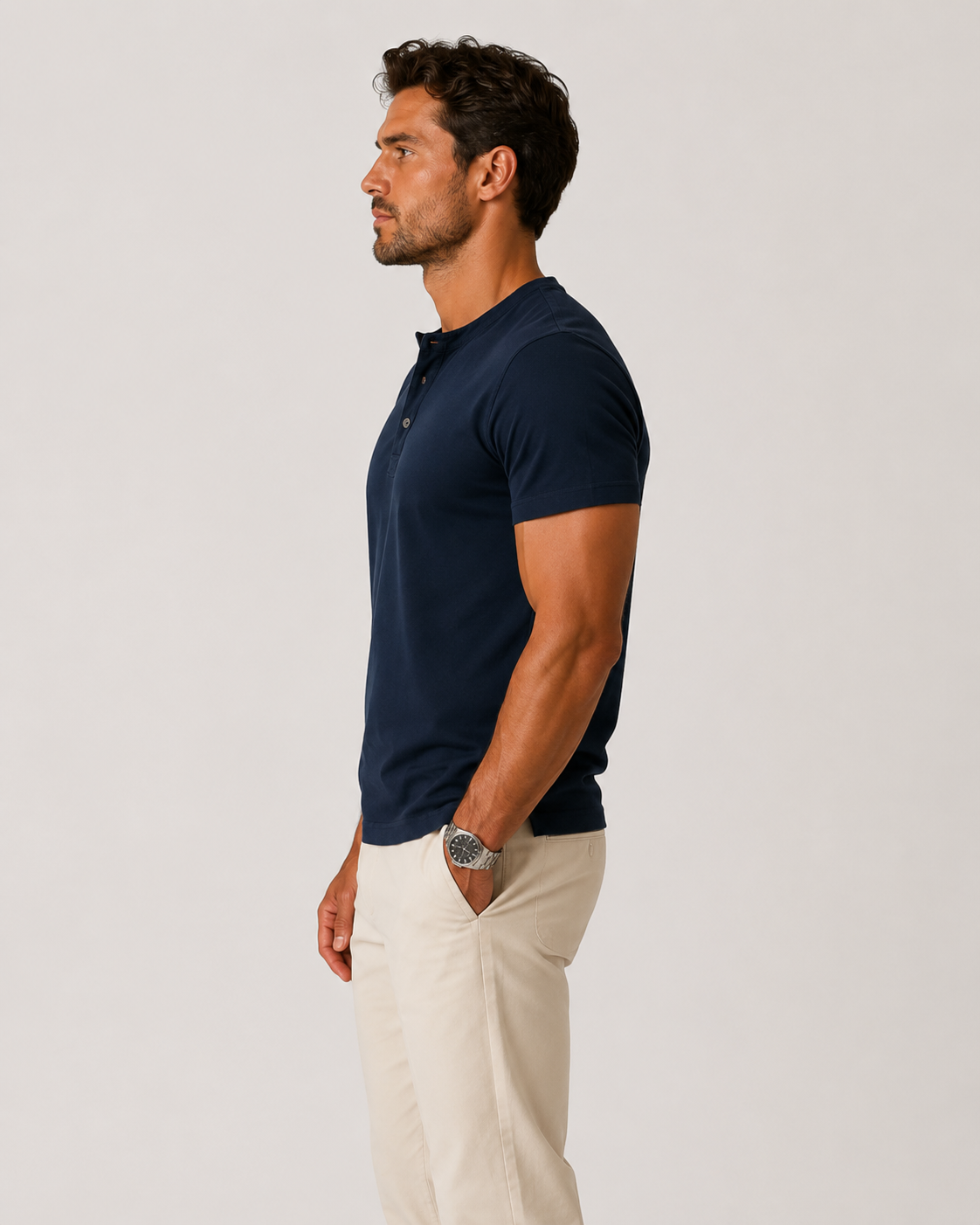 Theo Short-Sleeve Henley Shirt