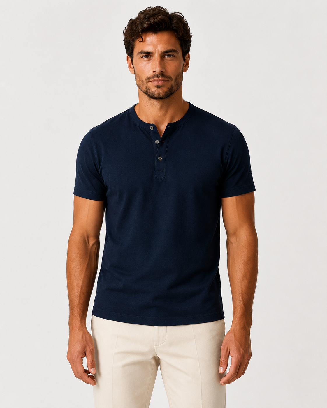 Theo Short-Sleeve Henley Shirt