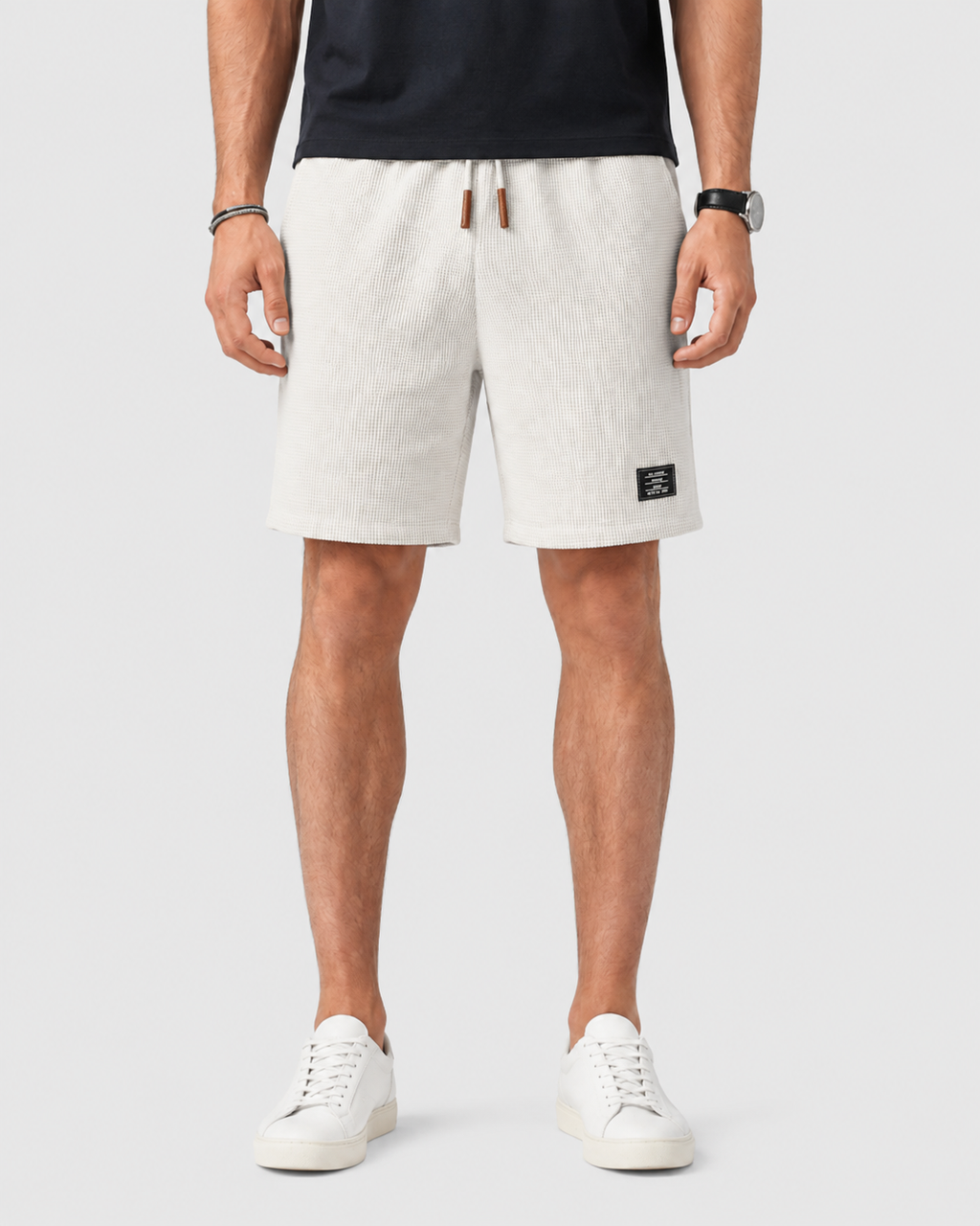 Ethan Textured Drawstring Casual Shorts