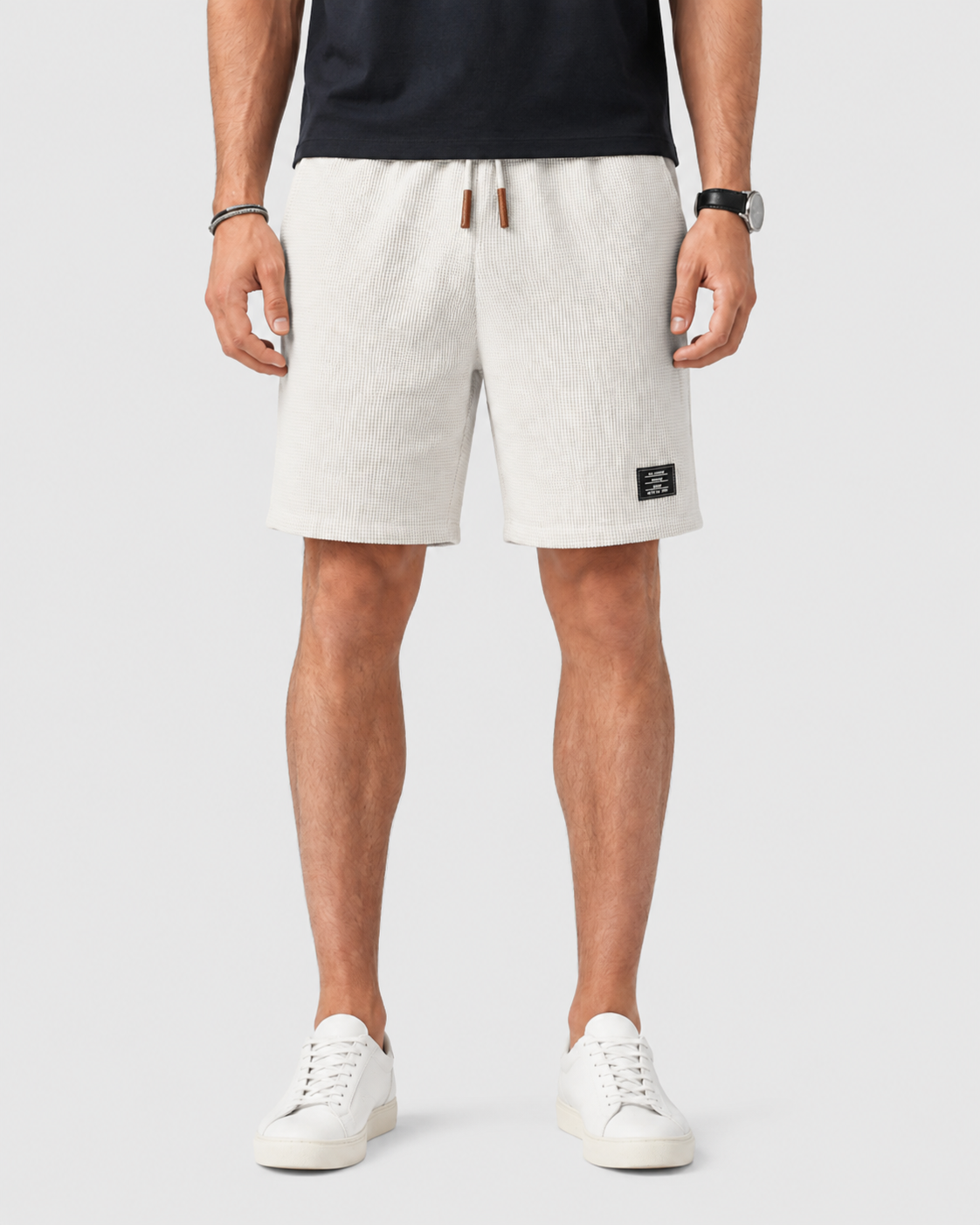 Ethan Textured Drawstring Casual Shorts