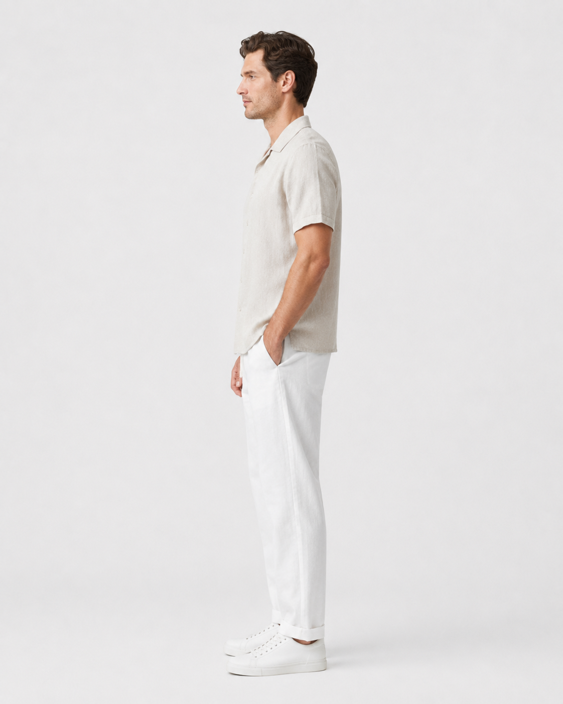 Marco Relaxed Linen Short-Sleeve Shirt and Trouser Set