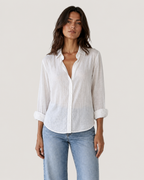 Clara Relaxed Long-Sleeve Linen Button Blouse