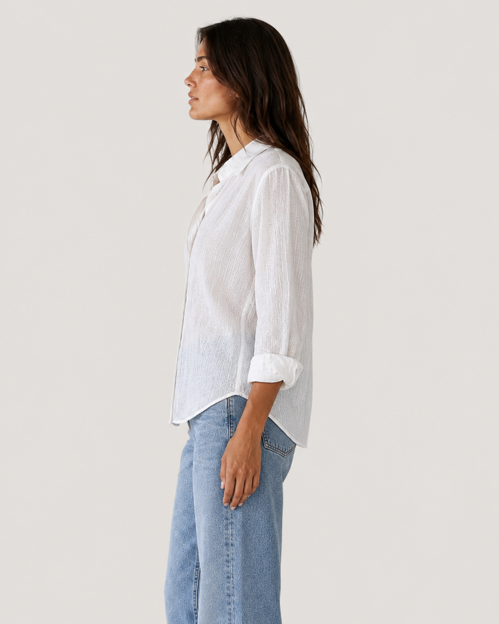 Clara Relaxed Long-Sleeve Linen Button Blouse