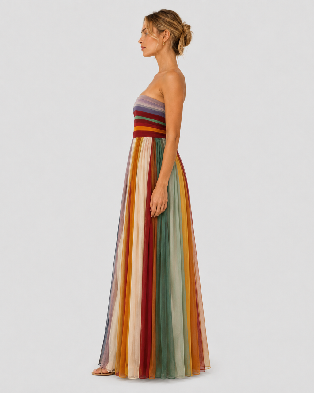 Aurelia Strapless Pleated Maxi Dress