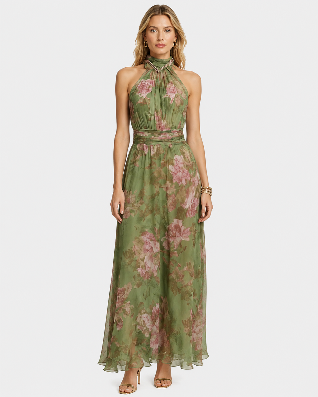 Seraphina Floral Halter Maxi Dress
