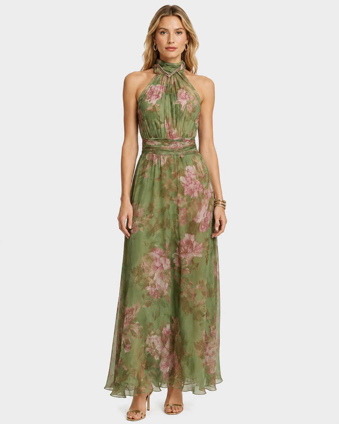 Seraphina Floral Halter Maxi Dress
