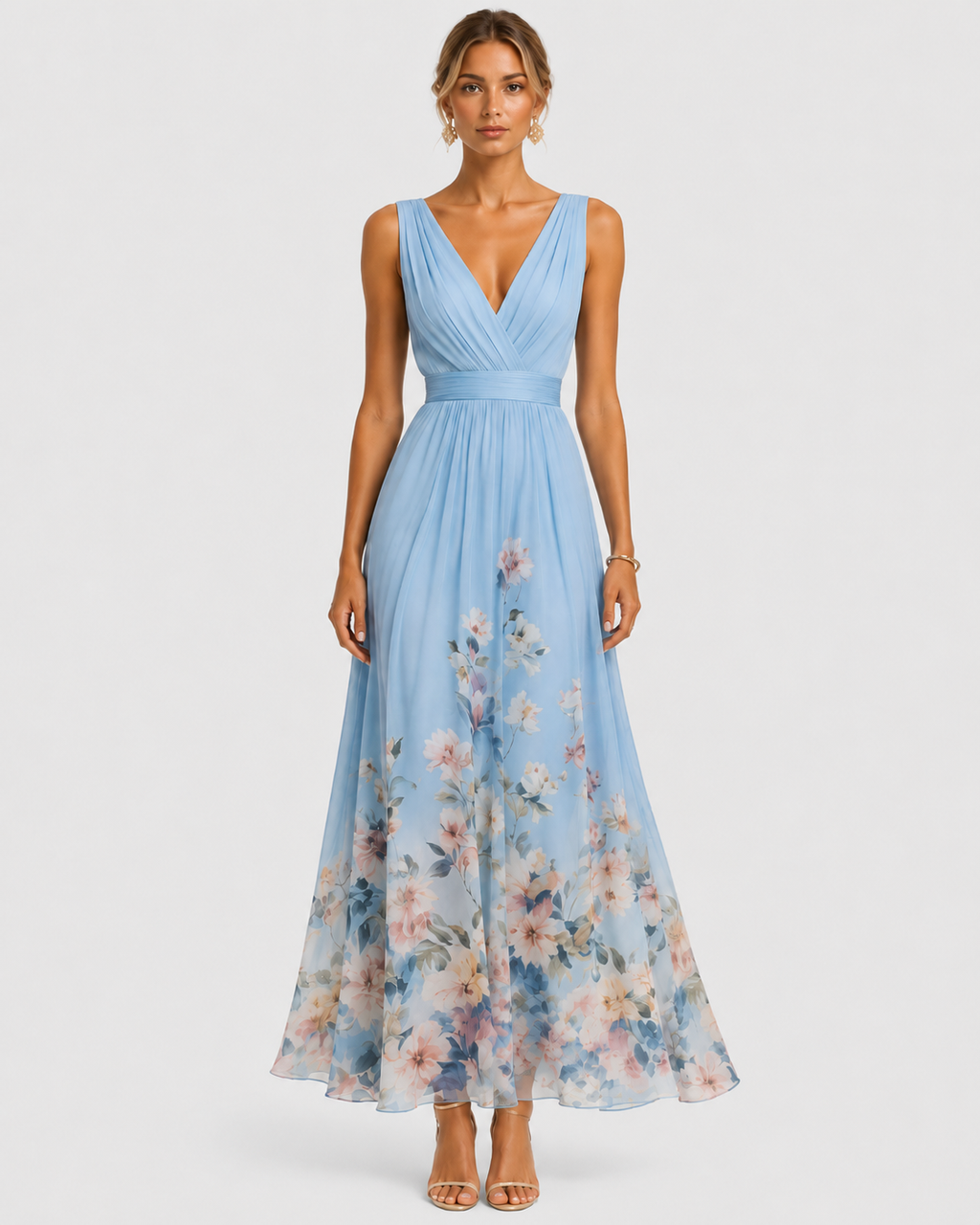 Liana Floral V-Neck Midi Dress