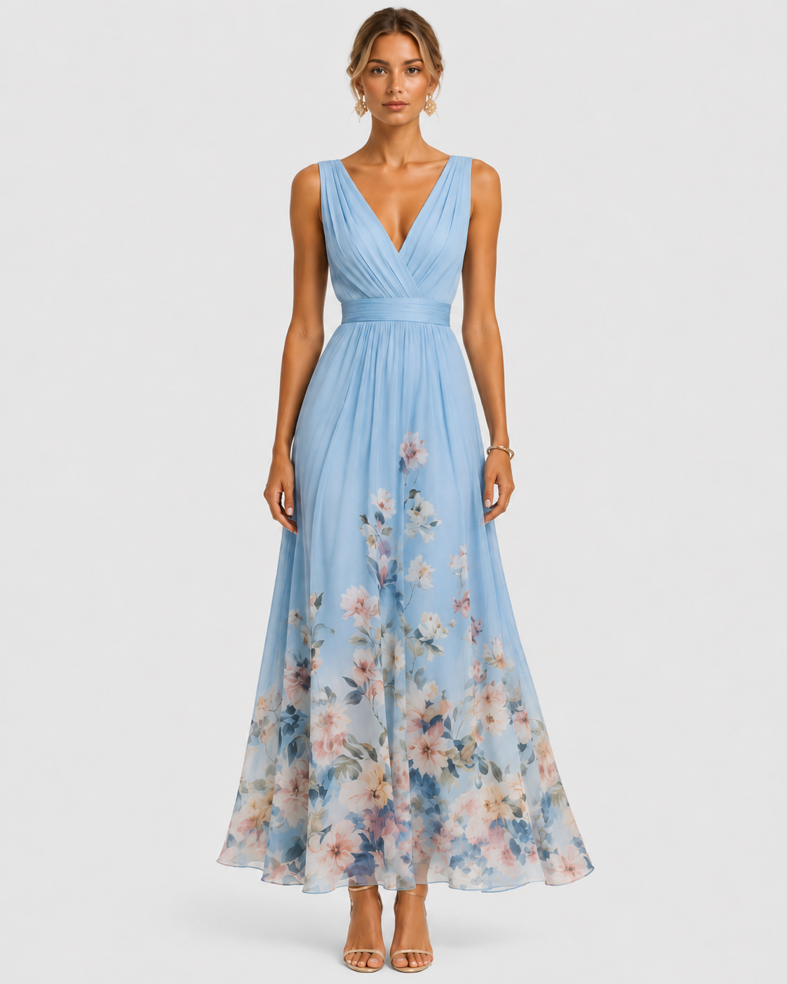 Liana Floral V-Neck Midi Dress