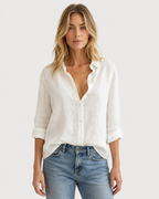 Elodie Relaxed Roll-Tab Button Blouse