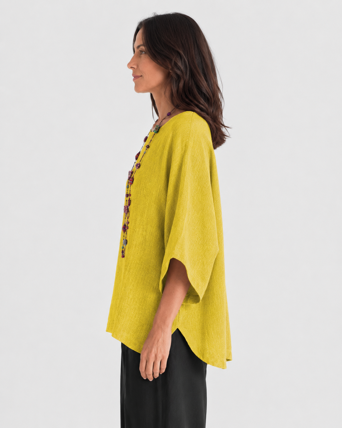 Saskia Relaxed Cotton Linen O-Neck Blouse