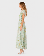 Clara Floral Flutter Sleeve V-Neck Maxi Dress