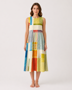 Celeste Geometric Printed Sleeveless Midi Dress
