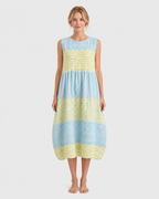 Evelyn Striped Sleeveless Knee-Length Midi Dress