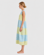 Evelyn Striped Sleeveless Knee-Length Midi Dress