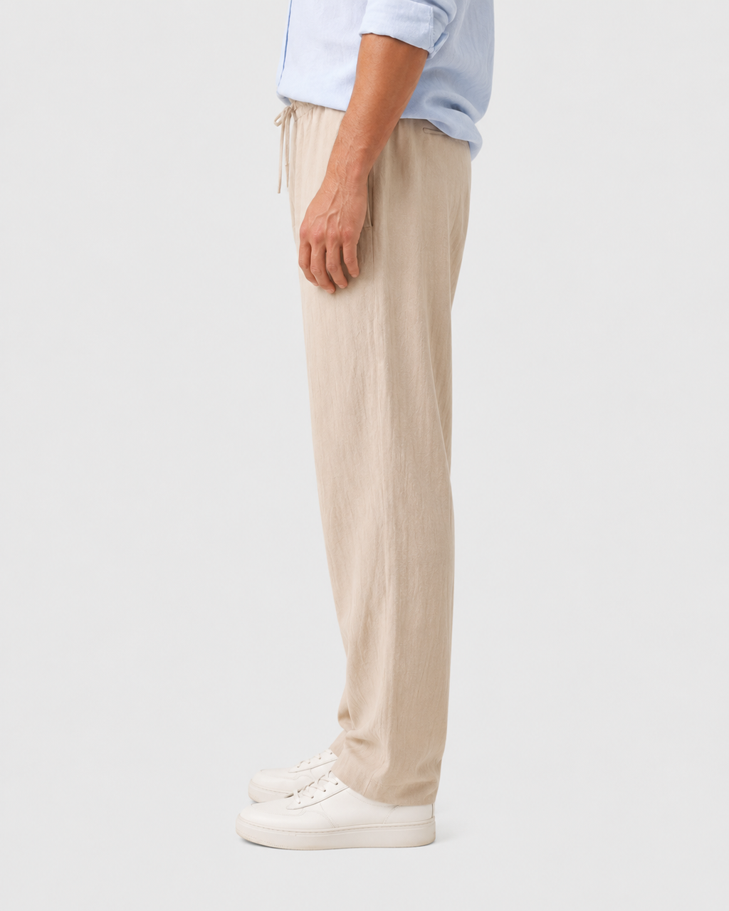 Leo Men's Relaxed Cotton Linen Straight-Leg Trousers